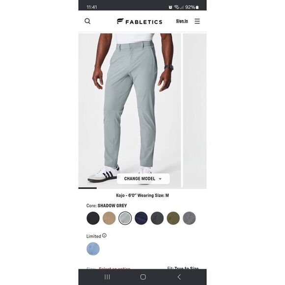 New Small Short Fabletics Shadow Grey The Only Pants NWT Casual Athletic - Picture 1 of 11